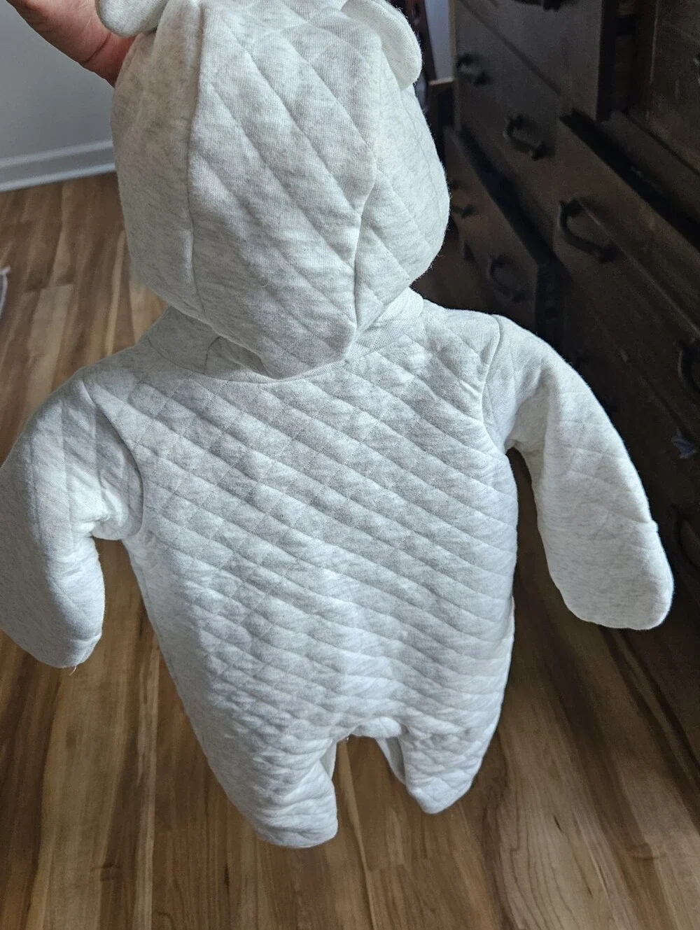 Quilted Winter Baby Bear One-Piece